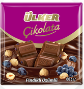 Ülker milk chocolate with hazelnuts and grapes